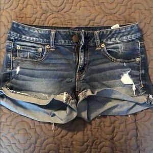 American Eagle denim shorts, size 8 super stretch
